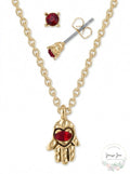 Rachel Rachel Roy Gold-Tone Red Crystal Stud Earrings & Pendant Neckle by Vanessa Jane