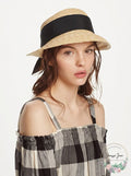 Aqua Straw Cloche Hat with Bow Back by Vanessa Jane