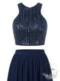 B. Darlin Juniors Sequined Crop Top, Navy, 9/10 by Vanessa Jane