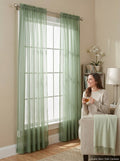 Miller Curtains Sheer Angelica Voile 59 x 84 Panel, Celadon Green by Vanessa Jane