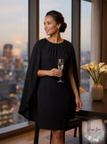 Alfani Scoop-Neck Cape Shift Dress, Size M by Vanessa Jane