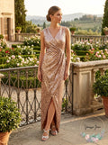 Calvin Klein Draped Sequined Gown, Size 4 by Vanessa Jane
