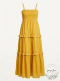 Inc Cotton Smocked Tiered Maxi Dress, Size XXL by Vanessa Jane