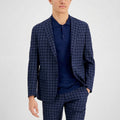 Ax Armani Exchange Mens Slim-Fit Navy Buffalo Plaid Wool Suit Jacket, Size 40S by Vanessa Jane