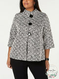 Jm Collection Plus Size Foil-Print Jacket Size 1X by Vanessa Jane