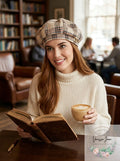 International Concepts Herringbone-Plaid Beret, One Size by Vanessa Jane