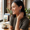 Inc Hematite-Tone and Resin Heart Linear Drop Earrings by Vanessa Jane