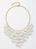 Inc Gold-Tone Bead and Imitation Pearl Shaky Flower Necklace by Vanessa Jane