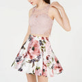 City Studios Juniors? Solid Top & Floral Skirt, Pink, Size 7 by Vanessa Jane