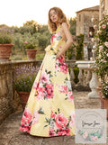 Teeze Me Juniors Floral-Print Halter Gown, Size 5 by Vanessa Jane