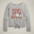 Epic Threads Big Girls Believing-Print T-Shirt, Gray Size Small by Vanessa Jane