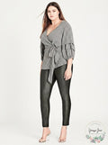 City Chic My Desire Check Print Wrap Top, Size Medium by Vanessa Jane