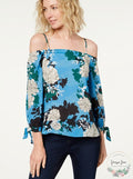 I-N-C Womens Floral Off The Shoulder Blouse by Vanessa Jane