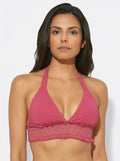 Bleu Rod Beattie Womens Smocked Band Halter Bikini Top, Size 8 by Vanessa Jane