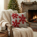 Pillow Perfect Country Home Snowflakes Grey/Red 15.5-inch Throw Pillow by Vanessa Jane