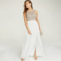 City Studios Juniors Lace Top & Long Wrap Skirt, Beige, Size 11 by Vanessa Jane