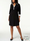 Karen Scott Plus Size 3/4-Sleeve Contrast Shirtdress by Vanessa Jane