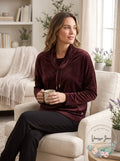 Calvin Klein Velour Cowl Neck Drawstring Performance Sweatshirt by Vanessa Jane