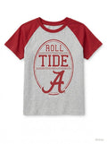 NCAA Cotton Willy Boys Raglan Short Sleeve Tee Alabama Crimson Tide, Size 6 by Vanessa Jane