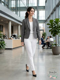 Le Suit Shawl-Lapel Printed-Jacket Pant Suit Set, Size 6 by Vanessa Jane