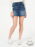 Vanilla Star Womens Juniors Denim Raw Hem Mini Skirt, Size 11 by Vanessa Jane