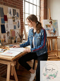Almost Famous Juniors Varsity-Stripe Ripped Denim Jacket,XL by Vanessa Jane
