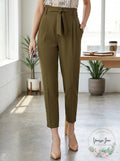 Calvin Klein Womens Green Solid Boyfriend Pants, Size 2P by Vanessa Jane