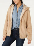 Style & Co Zip-Front Hooded Faux-Fur Jacket,Size Small Medium by Vanessa Jane