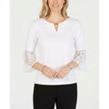 Jm Collection Keyhole Bell-Sleeve Top, Size Large by Vanessa Jane