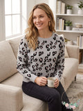 Planet Gold Juniors Animal-Print Sweater by Vanessa Jane