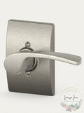 Schlage Merano Right Handed Lever Non Turning Lock Satin Nickel New by Vanessa Jane