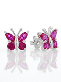 Amazon Collection Sterling Silver Gemstone Butterfly Stud Earrings by Vanessa Jane