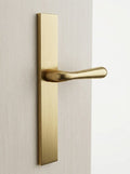 Emtek Assa Abloy Unkeyed, Fixed Passage Handle in Satin Brass by Vanessa Jane