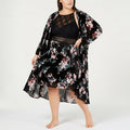 I.N.C. Women's Plus Size Printed Velvet Wrap Robe, Size 3X by Vanessa Jane