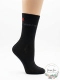 MD USA Crab Yarn Summer Diabetic Crew Socks, Black, Medium size 5-10 by Vanessa Jane