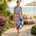 I.n.c. Dye-Wash Striped Tassel Wrap & Sarong Cover-up One Size by Vanessa Jane