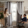 Lush Décor Solid and Sheer Layered 38 x 84 Blackout Curtain Set by Vanessa Jane