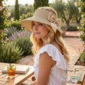 International Concepts Packable Roll-up Sun Visor Hat with Bow by Vanessa Jane