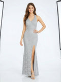 City Studios Juniors Glitter Lace Bow-Back Maxi Dress, Size 13 by Vanessa Jane