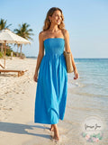 Womens Solid Smocked Tube Top Dress, Choose Sz/Color by Vanessa Jane