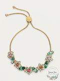 Charter Club Gold-Tone Crystal and Stone Flower Slider Bracelet by Vanessa Jane