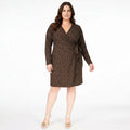 Michael Michael Kors Plus Size Animal-Print Faux-Wrap Dress – Suntan, Size 3X by Vanessa Jane