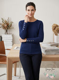 Alfani Ribbed Snap-Detail Sweater by Vanessa Jane