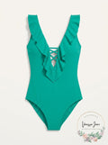 Becca by Rebecca Virtue JASPER Lucille Ruffle One-Piece Swimsuit, US Small by Vanessa Jane