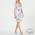 Calvin Klein Women's Off-The-Shoulder Floral Scuba Sheath Dress by Vanessa Jane