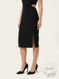 AQUA Womens Black Cutout Sleeveless Keyhole Sheath Cocktail Dress Size XS by Vanessa Jane
