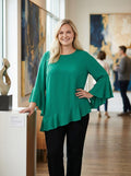 Alfani Women's Plus Size Asymmetrical Bell-Sleeve Top, Size 0X by Vanessa Jane