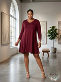 Style & Co V-Neck A-Line Swing Dress, Size OX by Vanessa Jane