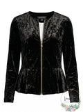 International Concepts Velvet Peplum Jacket, Size Medium by Vanessa Jane