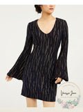 City Studio Gold Bell Sleeve Short Body Con Formal Dress Juniors, Small by Vanessa Jane